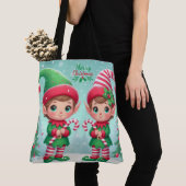 Kute kerstelves tote bag (Dichtbij)