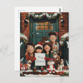 Kute kerstfamilie briefkaart (Voorkant / Achterkant)