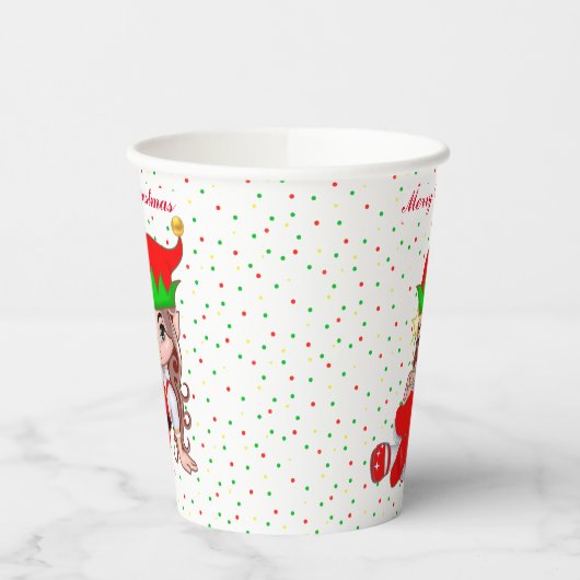 Kute kerstfeestjes voor elf- en Confetti-papierkop Papieren Bekers (Links)