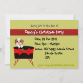 Kute kerstfeestkaart (puppy) kaart (Achterkant)