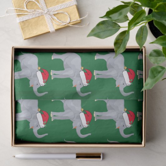 Kute kerstfeestmaal in Santa Hat Green Tissuepapier (Geschenk)