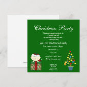 Kute kerstfeestuitnodiging met prijsopgave kaart (Voorkant / Achterkant)