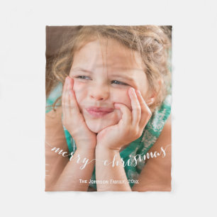 Kute kerstflenzen met foto 30x40 fleece deken