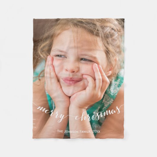 Kute kerstflenzen met foto 30x40 fleece deken (Voorkant)