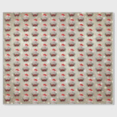 Kute kerstgeit Angora Kind Floral Wreats Small Cadeaupapier (Vlak)