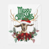 Kute kerstgeit met Antlers en Wreator Fleece Deken (Voorkant)