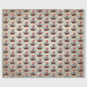 Kute kerstgeit Pygmy Kind Floral Wreator Small Cadeaupapier (Vlak)