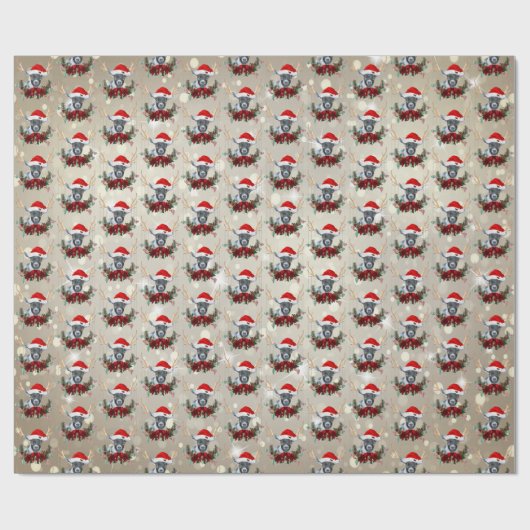 Kute kerstgeit Pygmy Kind Floral Wreator Small Cadeaupapier (Vlak)