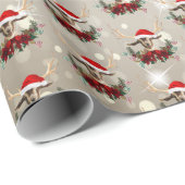 Kute kerstgeit Togg Kind Floral Wreats Small Cadeaupapier (Rol Hoek)