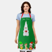 Kute kerstgenoom en Elf Squad over Groen Schort (Gedragen)