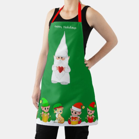 Kute kerstgenoom en Elf Squad over Groen Schort (Insitu)