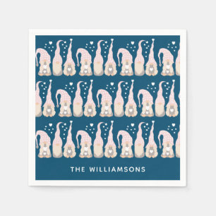 Kute kerstgenoomfamilie Blauw op maat Servet