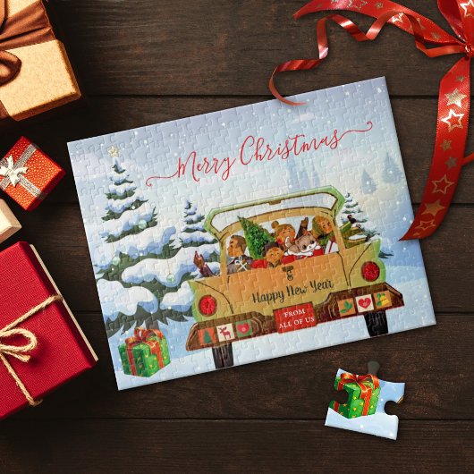 Kute kerstgereden Home Puzzle Legpuzzel