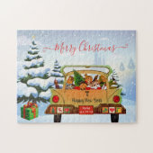 Kute kerstgereden Home Puzzle Legpuzzel (Horizontaal)