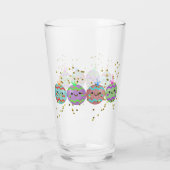 Kute kerstglazen glimlachende Ornamenten Glas (Achterkant)