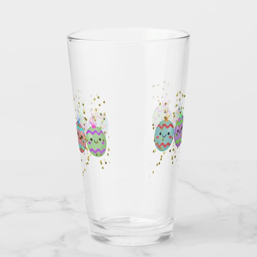 Kute kerstglazen glimlachende Ornamenten Glas (Rechts)