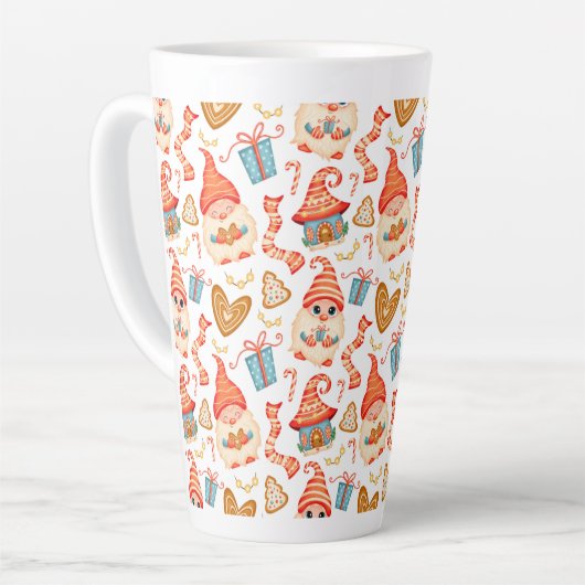 Kute kerstgnomen latte mok (Linkerhoek)