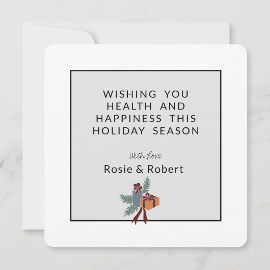 Kute kerstgrint in Muted Colors Holiday Kaart (Achterkant)