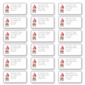 Kute kerstgrint individuele naam en adres sticker (Voorkant)