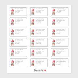 Kute kerstgrint individuele naam en adres sticker