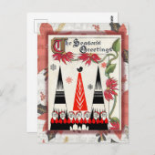 Kute  kerstgroeten briefkaart (Voorkant / Achterkant)