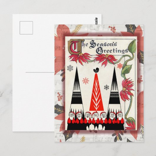 Kute kerstgroeten briefkaart (Voorkant / Achterkant)