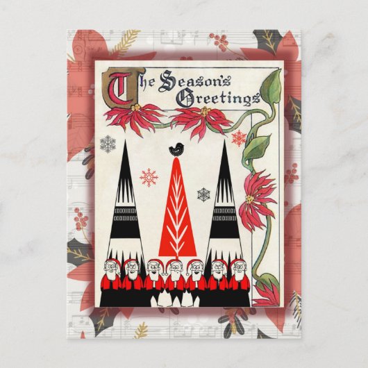 Kute  kerstgroeten briefkaart (Voorkant)