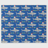 Kute kersthaai cadeaupapier (Vlak)