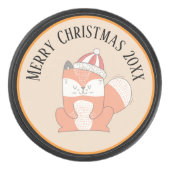 Kute kersthaas met Pet Hockey Puck (Voorkant)