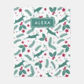 Kute kerstherten en kerstheilige patronen fleece deken (Voorkant)