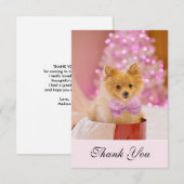 Kute kersthond Foto met roze poep en boom Bedankkaart (Voorkant / Achterkant)