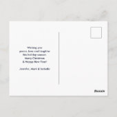 Kute kersthond Foto met roze poep en boom Briefkaart (Achterkant)