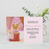 Kute kersthond Foto met roze poep en boom Kaart (Staand voorkant)