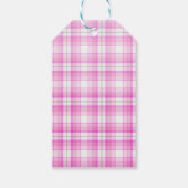 Kute kersthond met roze Bow-foto Cadeaulabel (Achterkant)