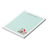 Kute kersthond op munt notitieblok (Linkerzijde)