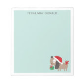 Kute kersthond op munt notitieblok (Voorkant)