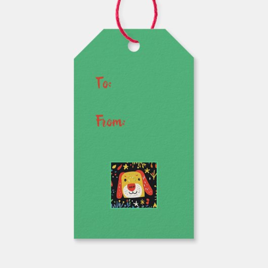 Kute kersthonden cadeaulabel (Achterkant)