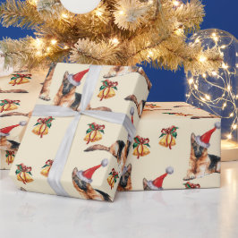 Kute kersthonden met Santa Hats Jingle Bells Cadeaupapier