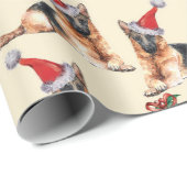 Kute kersthonden met Santa Hats Jingle Bells Cadeaupapier (Rol Hoek)