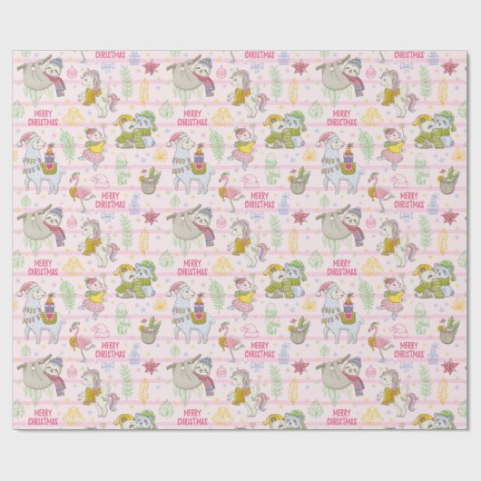 Kute kerstinpakken papier (Vlak)