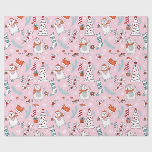 Kute kerstinpakken papier (Vlak)