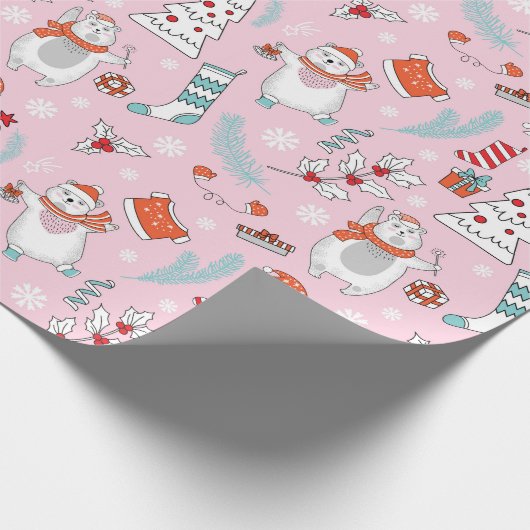 Kute kerstinpakken papier (Hoek)