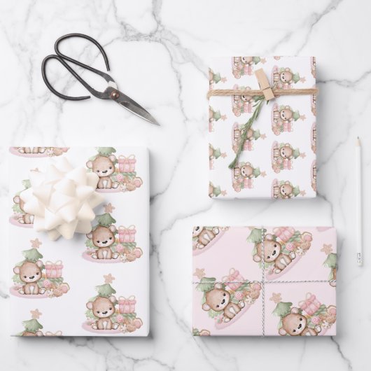 Kute kerstinpakpapierbladen inpakpapier vel (Voorkant)