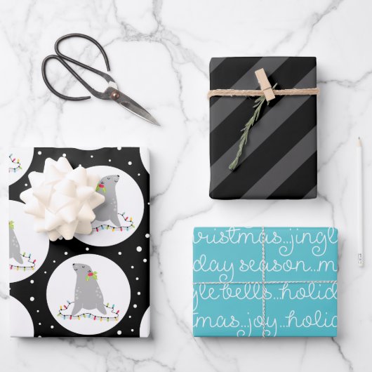 Kute kerstinpakpapierbladen inpakpapier vel (Voorkant)