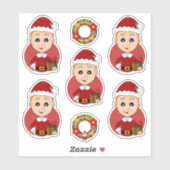 Kute kerstjongen met blond haar sticker (Vel)