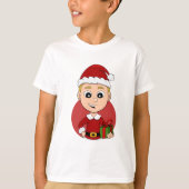 Kute kerstjongen met blond haar t-shirt (Voorkant)