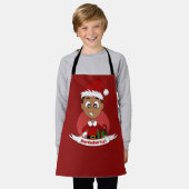 Kute kerstjongen met donkerbruin haar schort (Gedragen)