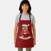 Kute kerstjongen met donkerbruin haar schort (Insitu)