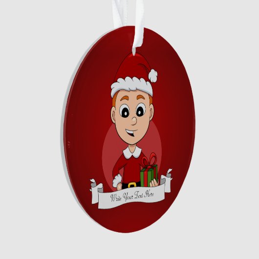 Kute kerstjongen met gemberhaar ornament (voorkant)