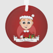 Kute kerstjongen met gemberhaar ornament (achterkant)